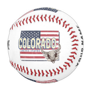 Balle De Baseball Colorado États-Unis Retro State Map Vintage USA