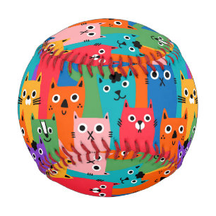Balle De Baseball Colorful cats
