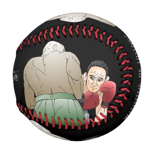 Balle De Baseball Combat de boxe avec deux hommes (Dos Gauche)