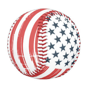 Balle De Baseball Conception de baseball Étoiles et Bandes Patriotiq