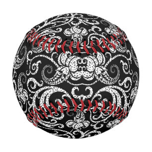 Balle De Baseball Conception de fleurs de dalmatien noir mignon