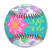 Balle De Baseball Conception de fleurs vibrantes en fleurs (Dos)