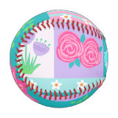 Balle De Baseball Conception de fleurs vibrantes en fleurs (Devant Gauche)