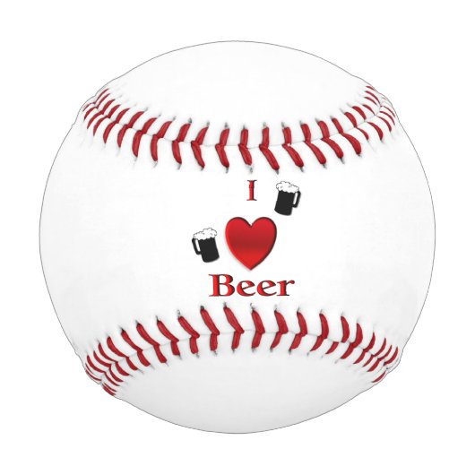 Balle De Baseball Conception J'aime la bière (Devant)