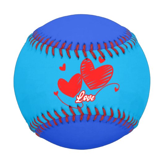 Balle De Baseball Conception romantique d'amour et de cœur (Devant)