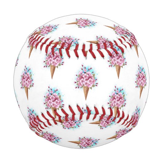 Balle De Baseball Cône rose Sakura crème glacée gaufre (Devant)