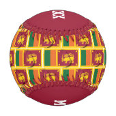 Balle De Baseball Conquérant Papa SRI LANKA DRAPEAU Monogramme (Dos)