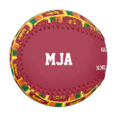 Balle De Baseball Conquérant Papa SRI LANKA DRAPEAU Monogramme (Devant Gauche)