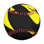 Balle De Baseball Contemporain Jaune / Noir (Dos)