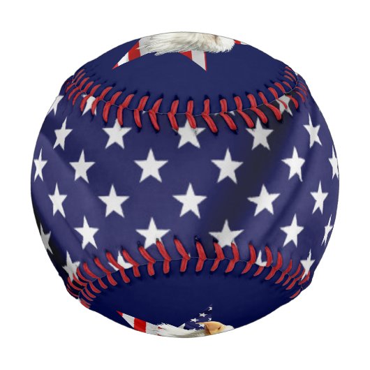 Balle De Baseball Cool Bald Eagle, Drapeau Américain, Star (Dos)