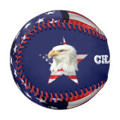 Balle De Baseball Cool Bald Eagle, Drapeau Américain, Star (Devant Gauche)
