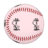 Balle De Baseball Cool Chat rose (Devant Gauche)