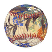Balle De Baseball Cool oriental fleurs japonaises peinture vibrante (Devant)