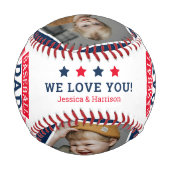 Balle De Baseball Cool Papa 4 Photo Collage Père Cadeau (Dos)