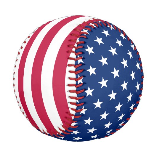 Balle De Baseball Cool USA Amérique Drapeau Étoiles 4 juillet (Angle)