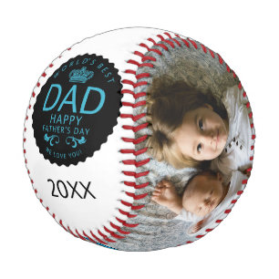 Balle De Baseball Cool Worlds Meilleure Fête des pères papa Photo
