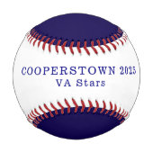 Balle De Baseball Cooperstown NY Baseball Team Photo Année Nom (Dos)