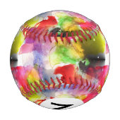 Balle De Baseball Couleur d'aquarelle rouge, jaune (Dos)