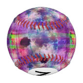 Balle De Baseball Couleur d'aquarelle verte et violette (Dos)