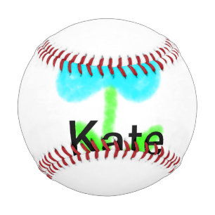 Balle De Baseball Couleur d'eau bleu vert ajouter votre nom texte pe