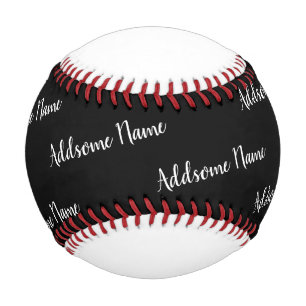 Balle De Baseball Couleur solide Moderne Noir de base Monogramme