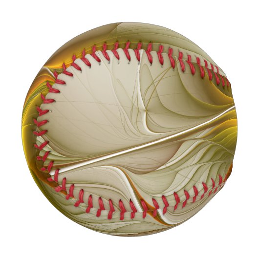 Balle De Baseball Couleurs des métaux précieux, art fractal Abstrait (Devant Gauche)