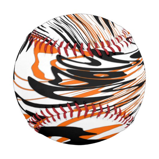 Balle De Baseball Couleurs du Bengale Orange et lignes noires (Devant)