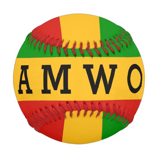 Balle De Baseball COULEURS RASTAFARI + vos idées (Dos)