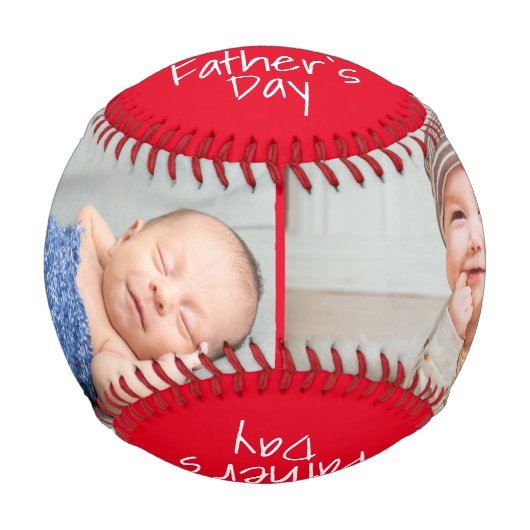 Balle De Baseball Coupe 1er Père`s Day Script 2 Photo Collage (Devant)