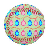 Balle De Baseball Couple de tortue mignonne (Devant Gauche)