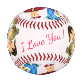 Balle De Baseball Couple romantique mignon - Amour - Baiser - Je t'a (Dos)