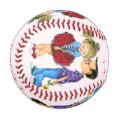 Balle De Baseball Couple romantique mignon - Amour - Baiser - Je t'a (Devant Gauche)