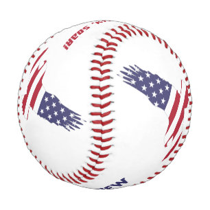 Balle De Baseball Coutume patriotique d'aigle rouge blanc et bleu
