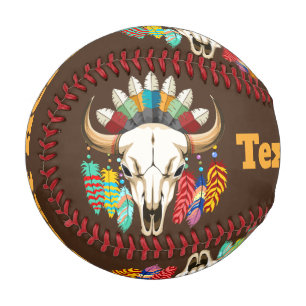 Balle De Baseball Crâne de buffle emblème amérindien