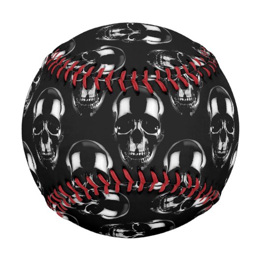 Balle De Baseball Crânes noirs tombés (Devant)