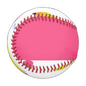 Balle De Baseball Crayons et rayures jaunes sur blanc (Devant Gauche)