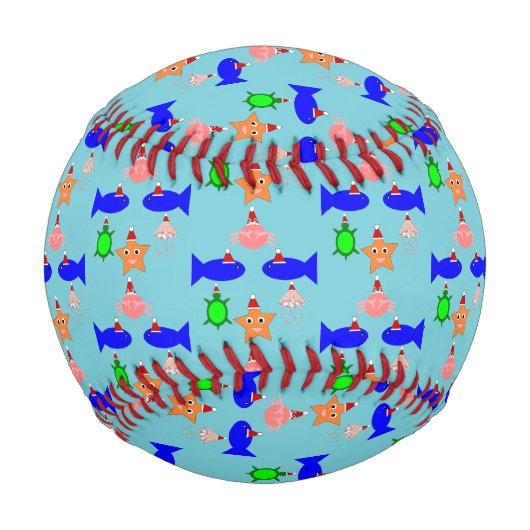 Balle De Baseball Créatures de la mer de Noël (Devant)