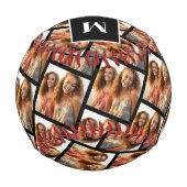 Balle De Baseball Créer un collage photo personnalisé - 1 monogramme (Dos)