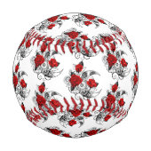 Balle De Baseball Croissant mécanique avec roses rouges (Dos)