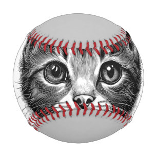 Balle De Baseball Croquis adorable d'un jeune chat  