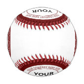 Balle De Baseball Cusom Logo Nom Site Web Baseball Vos couleurs (Dos)