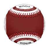 Balle De Baseball Cusom Logo Nom Site Web Baseball Vos couleurs (Devant)