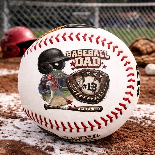 Balle De Baseball Custom Baseball Dad Photo Name