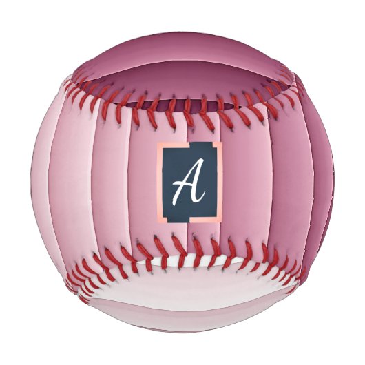 Balle De Baseball Custom Monogram Pink Gradient Vertical Baseball (Devant)