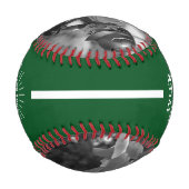 Balle De Baseball Custom Player Team Logo 2 Photo Green (Dos)