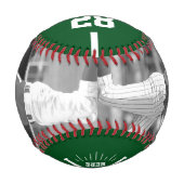 Balle De Baseball Custom Player Team Logo 2 Photo Green (Devant)