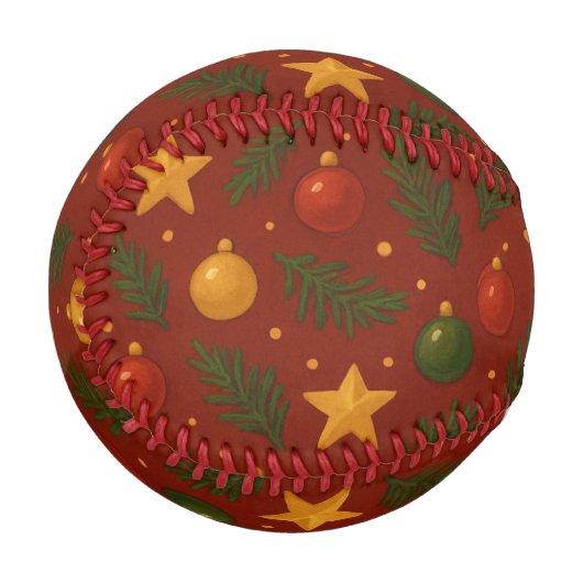 Balle De Baseball Custom Red Christmas - Festive cadeau de vacances (Dos Droite)