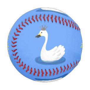 Balle De Baseball Cute cygne blanc avec dessin de la couronne