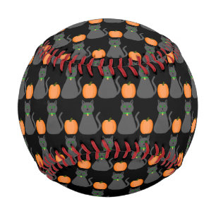 Balle De Baseball Cute Halloween Chat et Citrouille Motif
