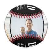 Balle De Baseball Dad Est. Year Name Number 3 Photo Bold Font (Devant)